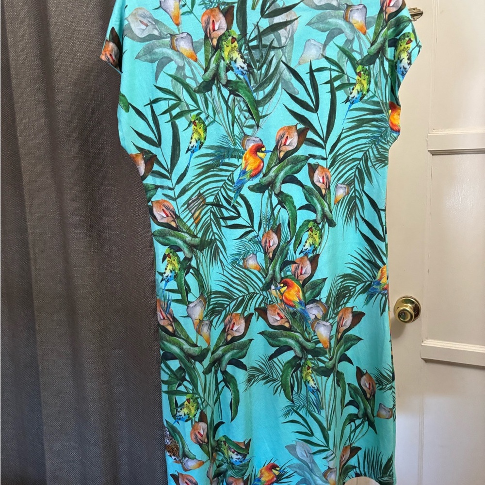 Johnny Was New Without Tags,Green and Orange dress, with Cap Sleeves Small - Picture 7 of 10